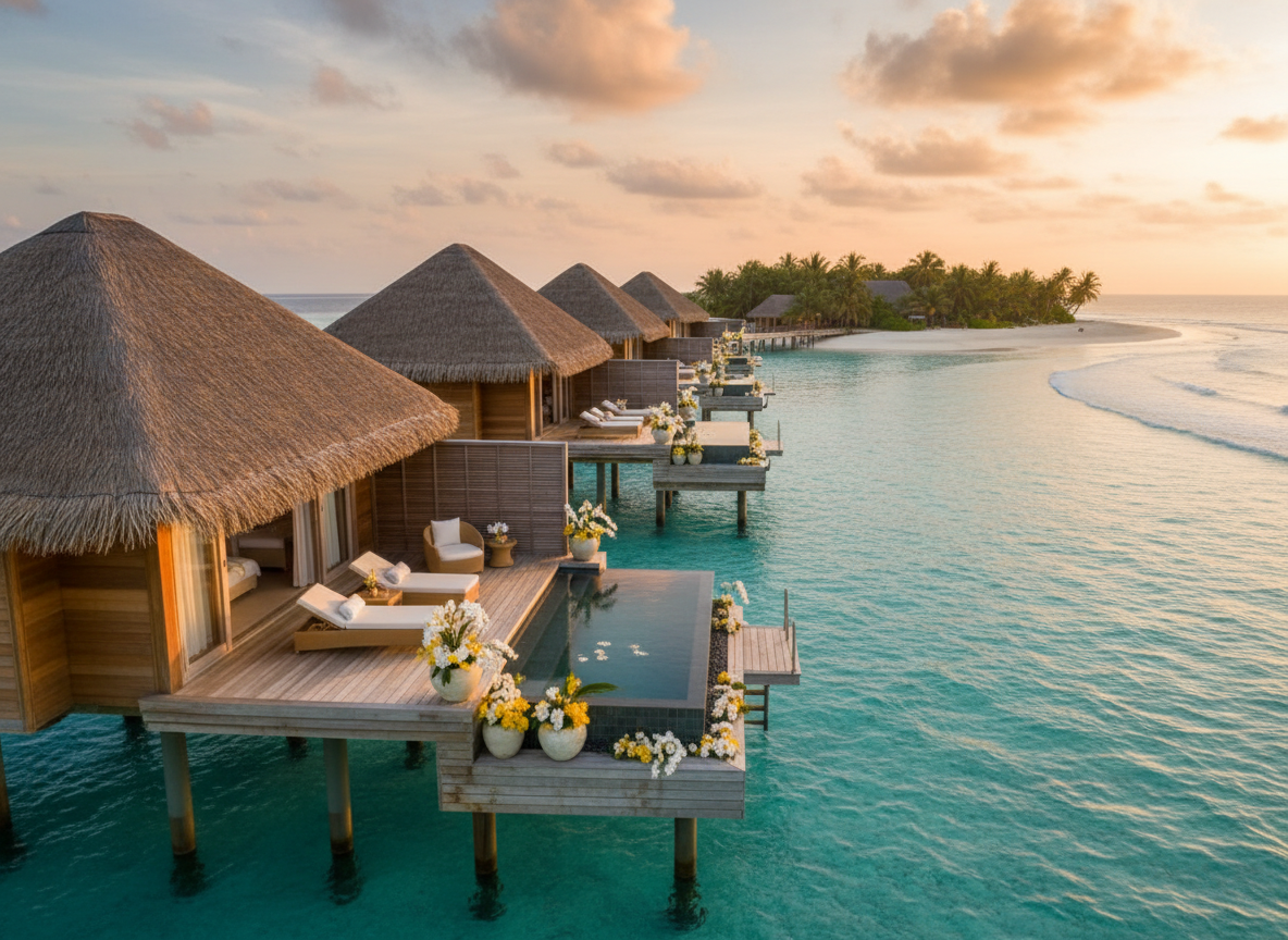 Romantic overwater honeymoon villa