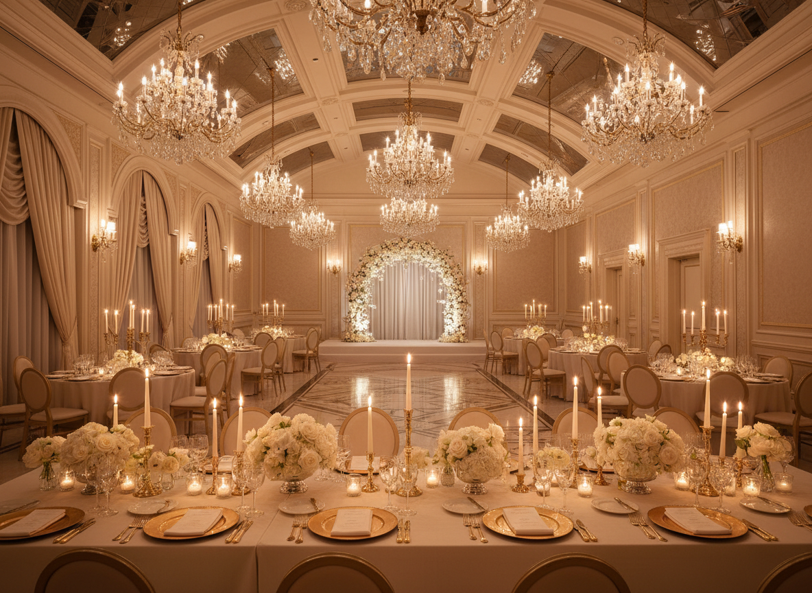 Luxury wedding venue ballroom