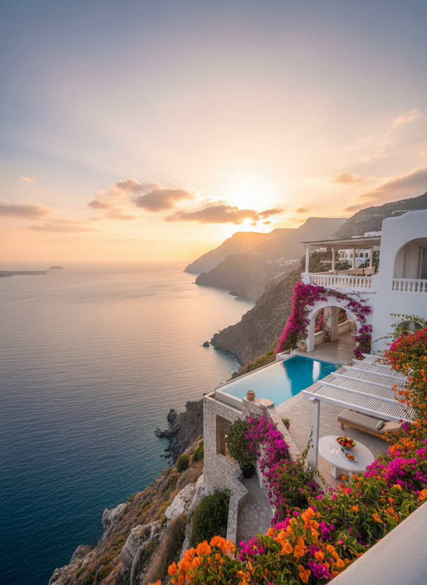 Mediterranean coastal honeymoon villa