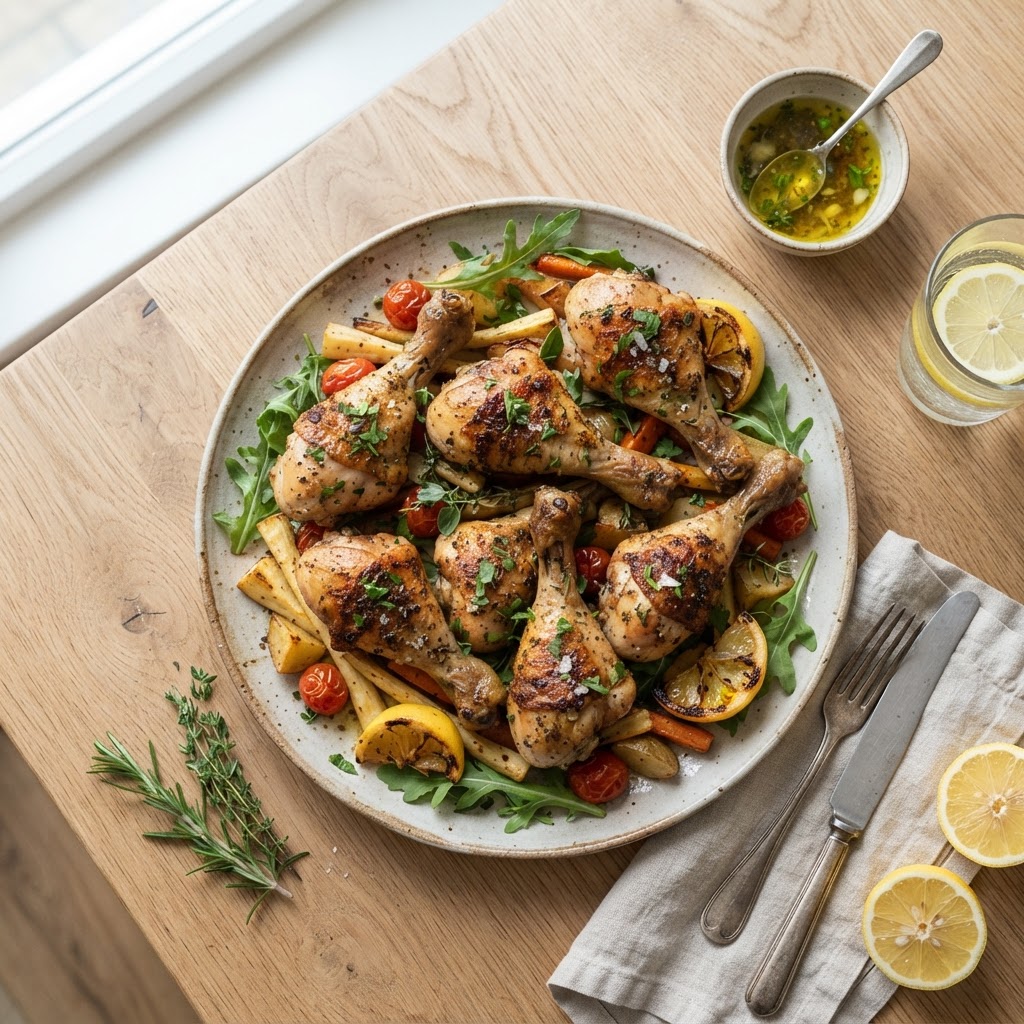 Pilons de poulet au citron et fines herbes