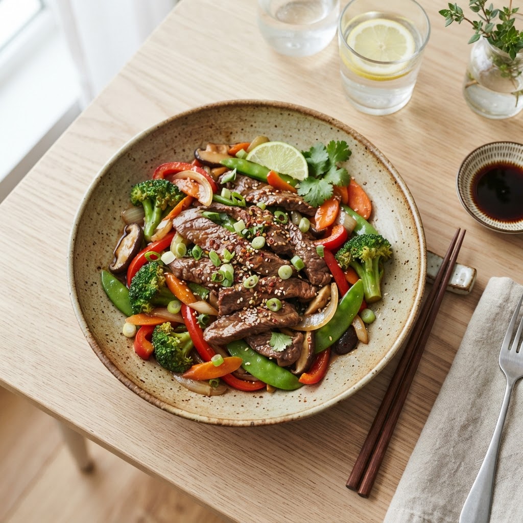 Stir-fry de bœuf aux légumes