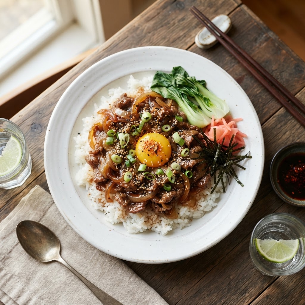 Bol de riz asiatique au bœuf