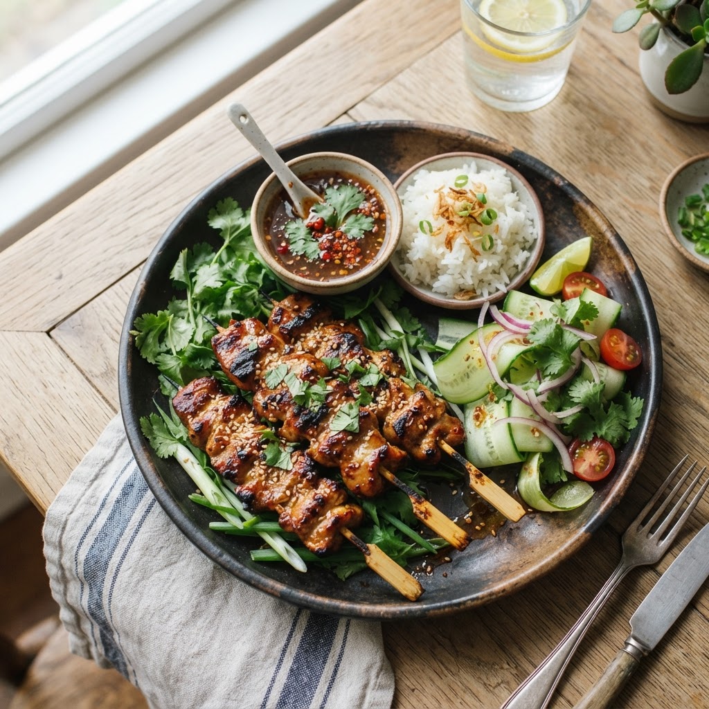 Brochettes de porc marinées