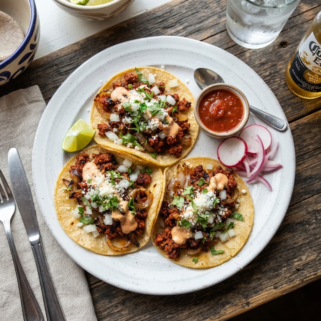 Tacos au bœuf épicé