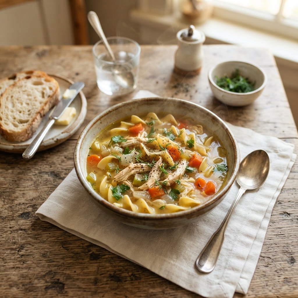 Soupe réconfortante au poulet