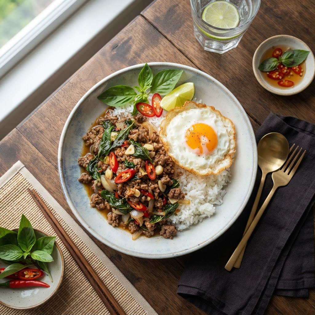 Sauté de bœuf au basilic thaï