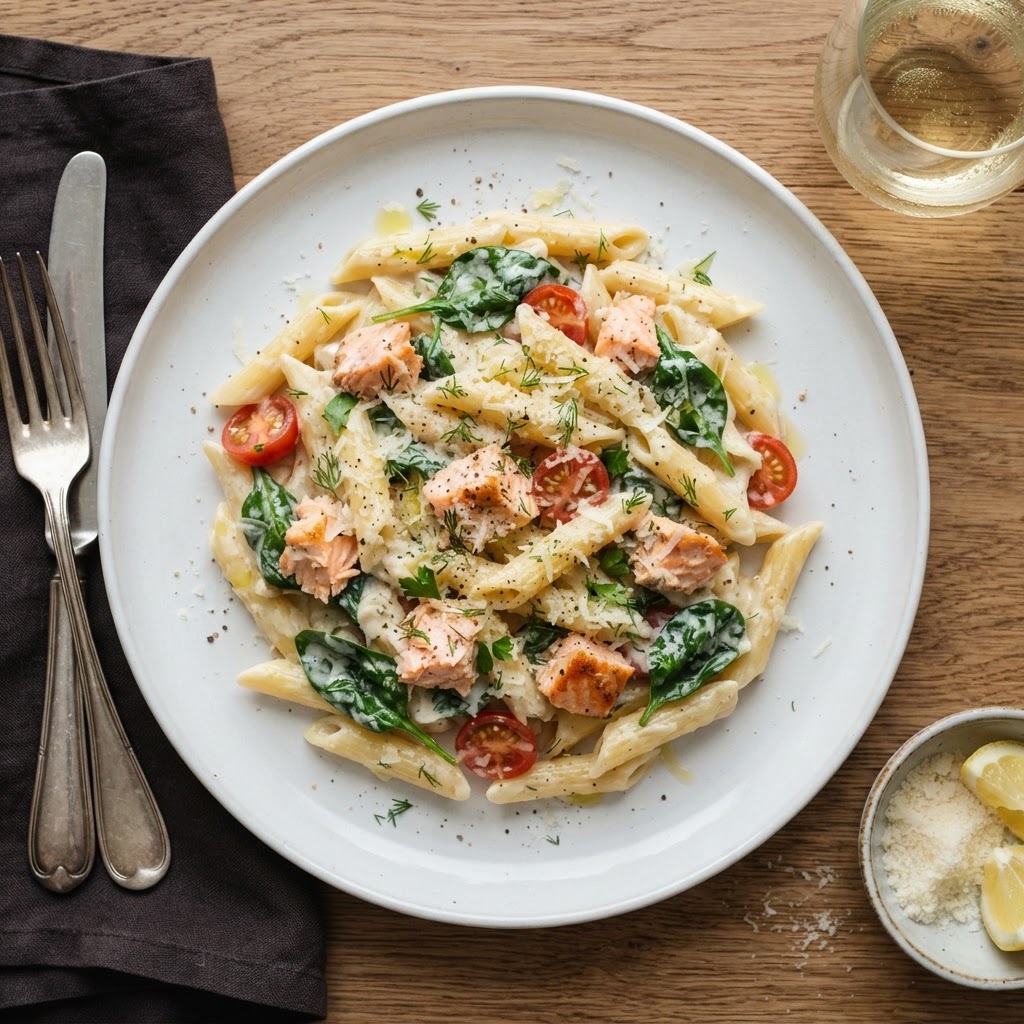 Penne à la Crème de Saumon