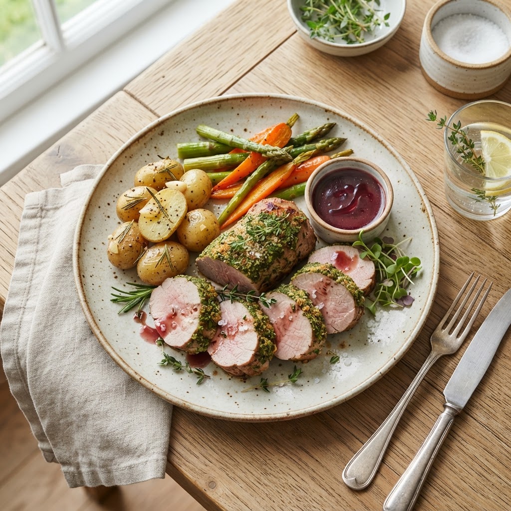 Filet de porc en croûte d'herbes