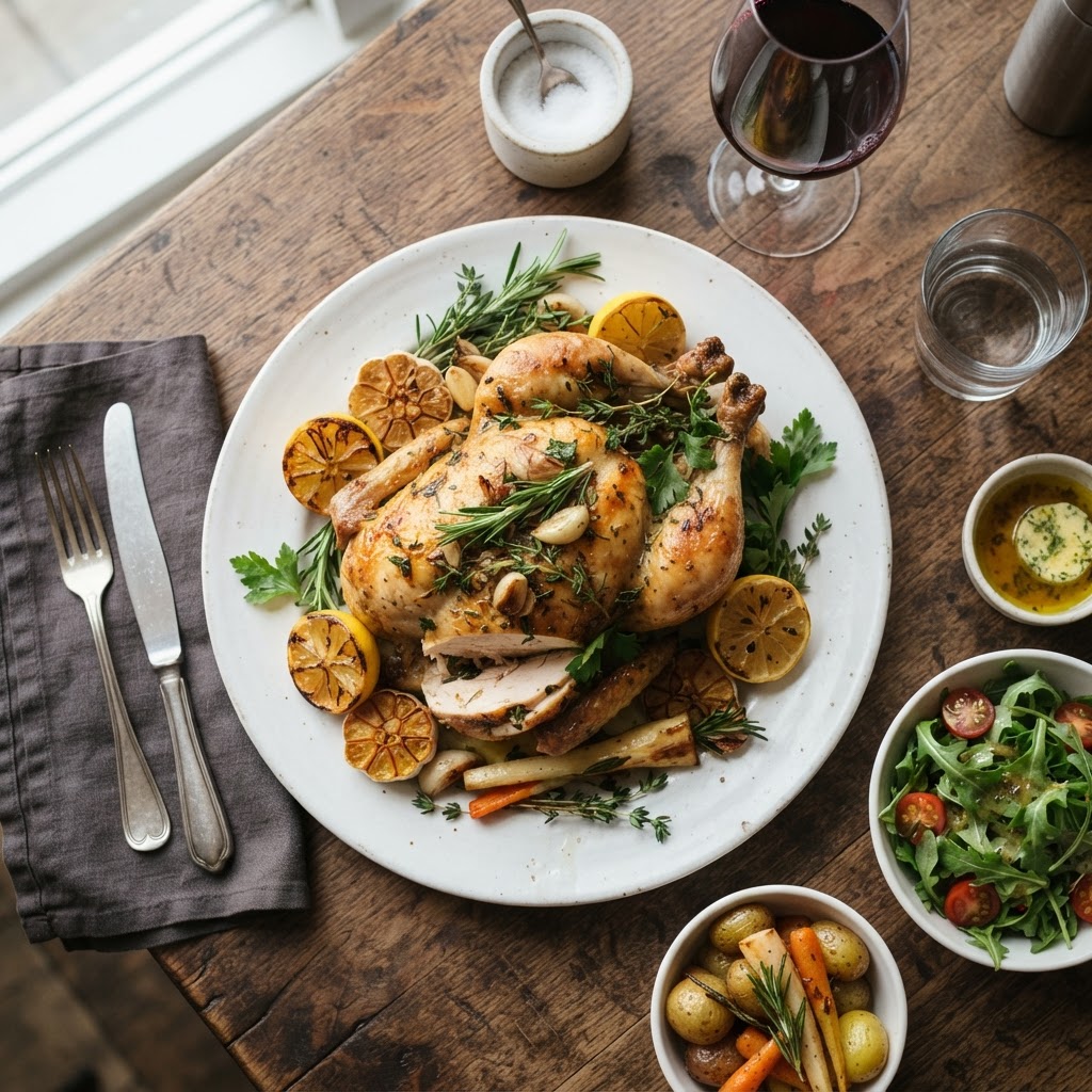 Poulet rôti classique aux herbes
