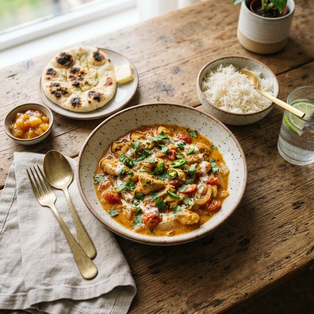 Poulet au curry crémeux