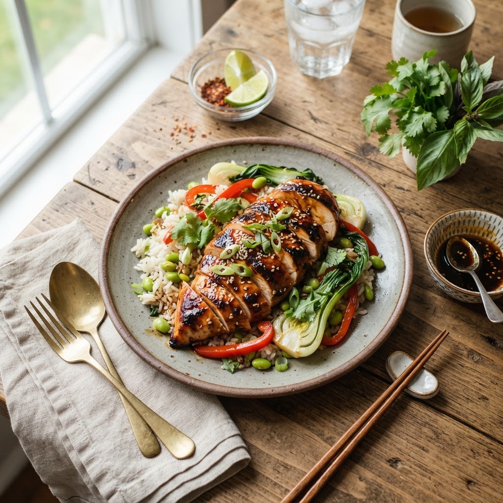 Poitrines de poulet à l'asiatique