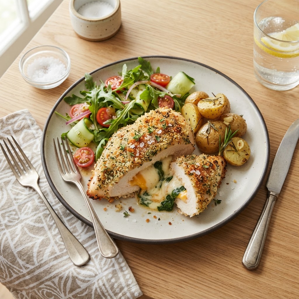 Poulet farci au fromage