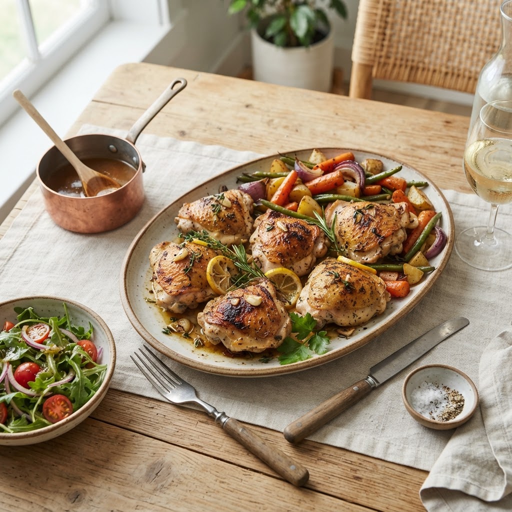Cuisses de poulet rôties au four