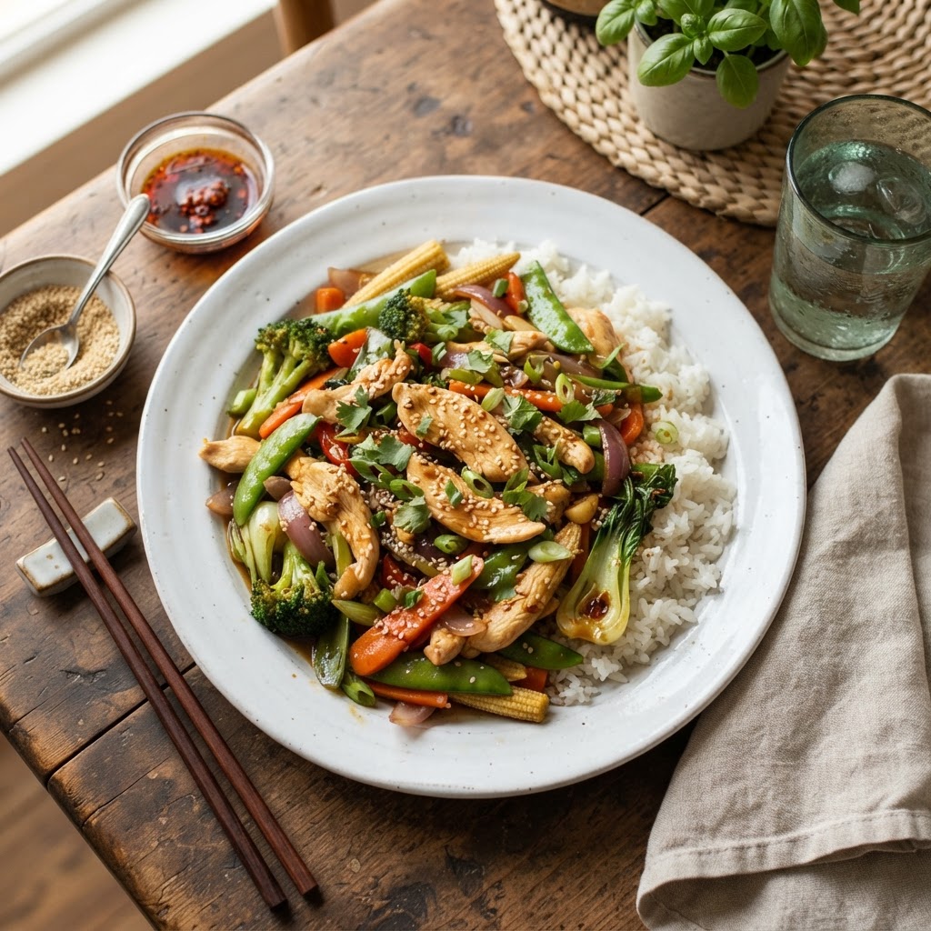 Stir-fry de poulet aux légumes