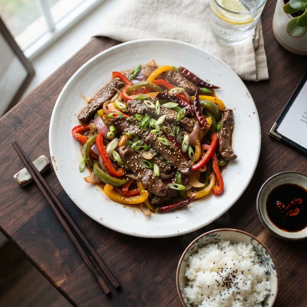 Sauté de poivrons à l'asiatique