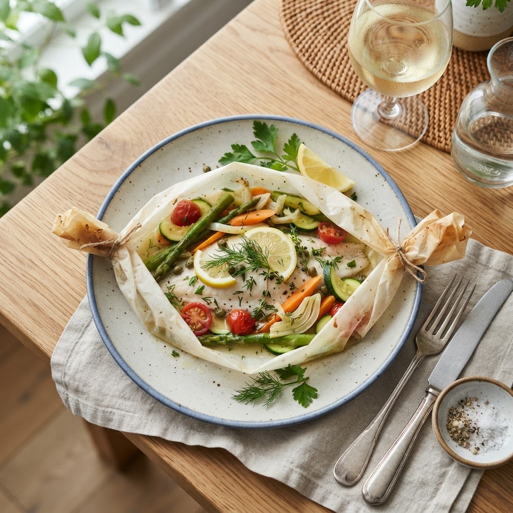 Sole en papillote aux légumes