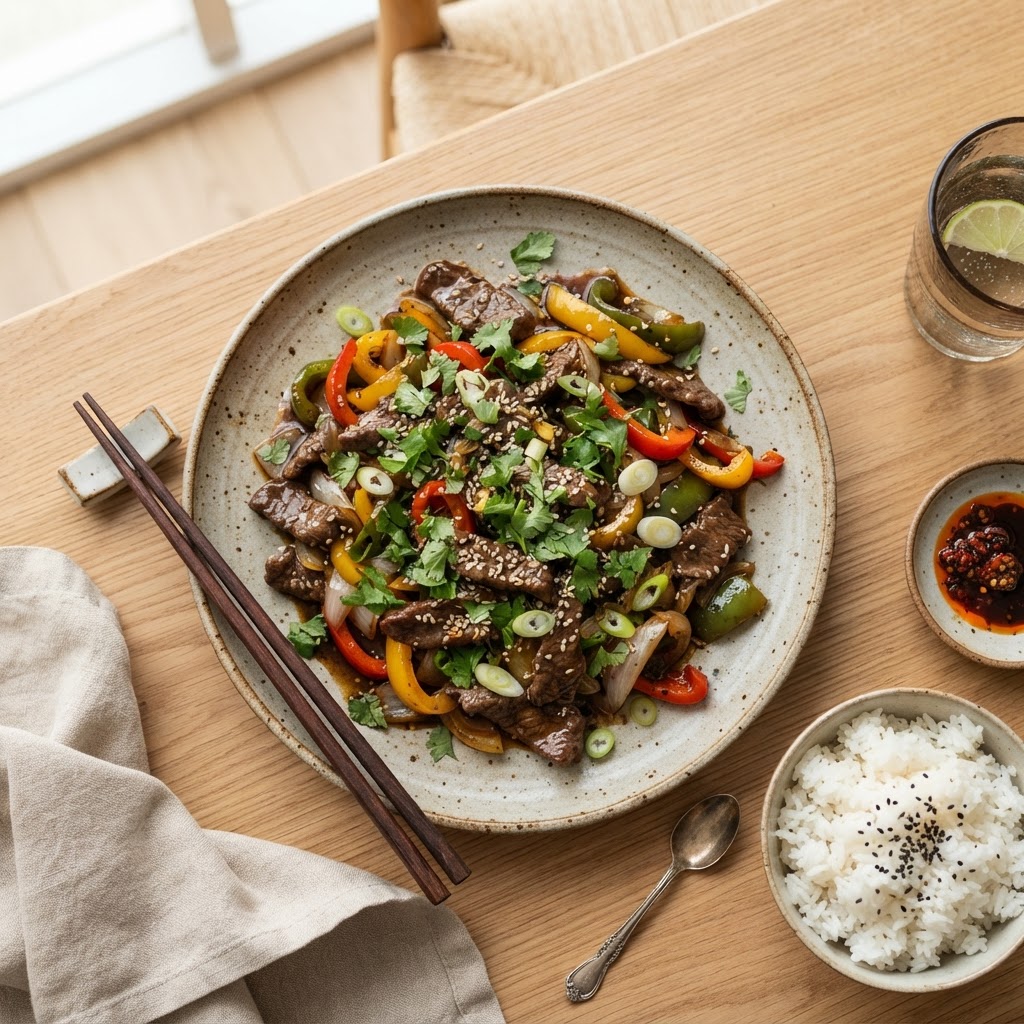 Sauté de poivrons à l'asiatique