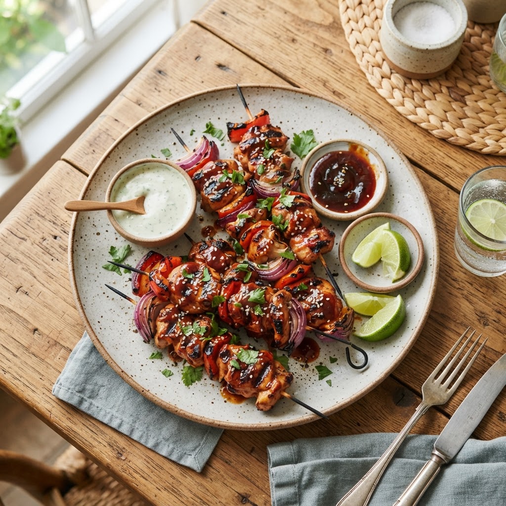 Brochettes de poulet BBQ