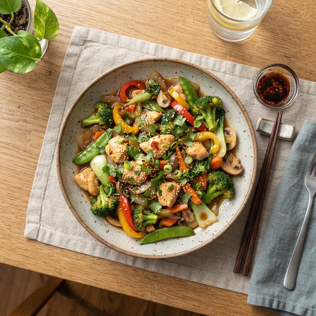 Stir-fry de poulet aux légumes