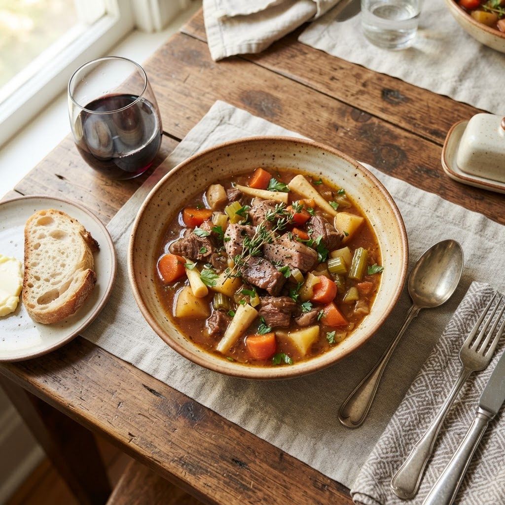Mijoté de porc aux légumes racines