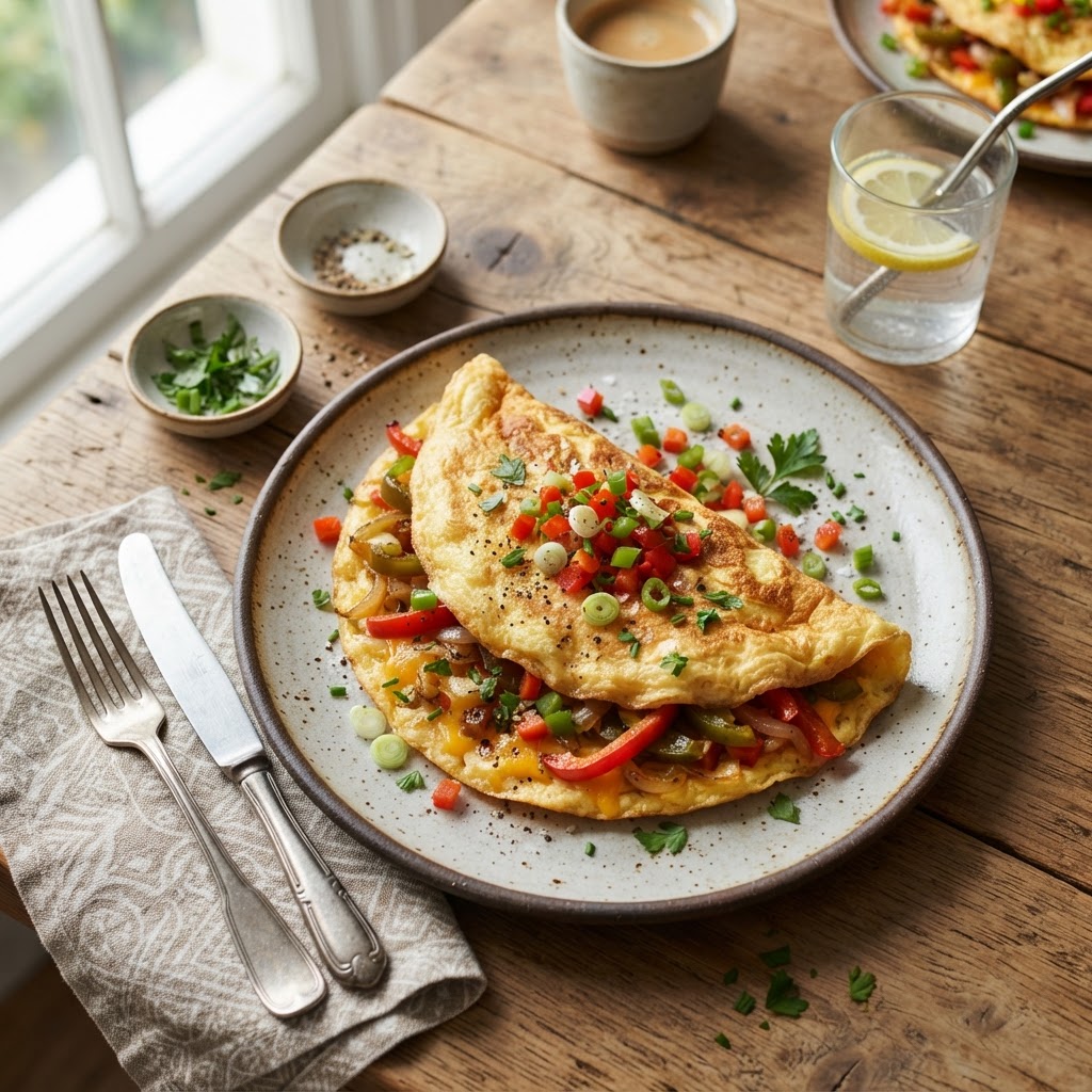 Omelette aux poivrons