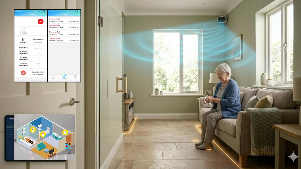 Living Room with Smart Care motion detection