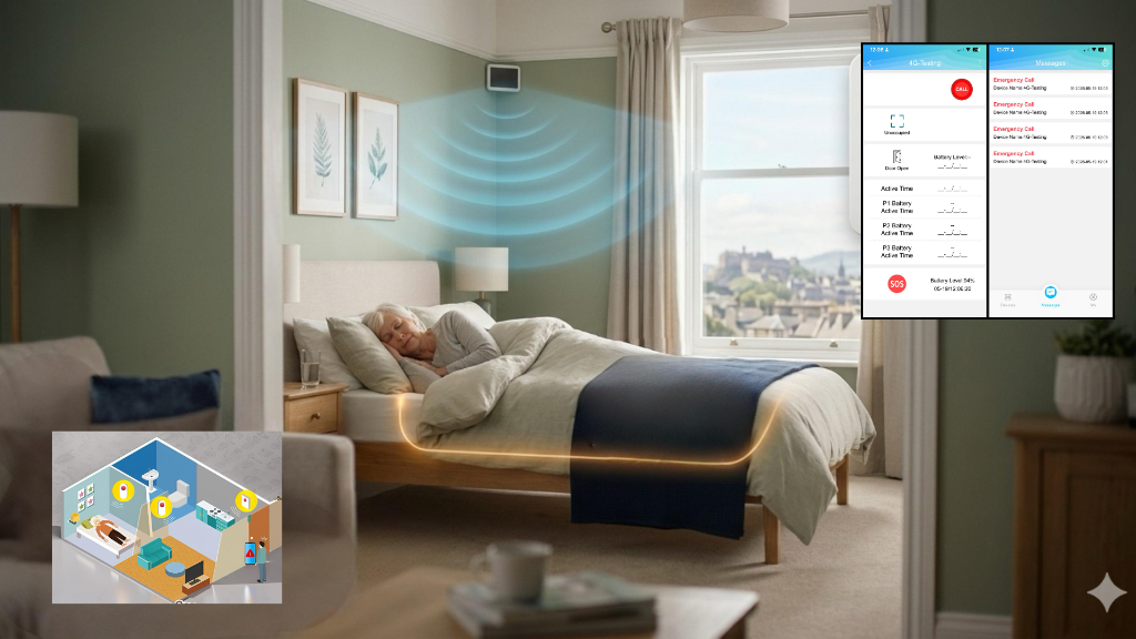Bedroom with Smart Care motion detection