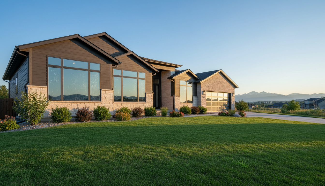 Clean sparkling windows on Aurora home