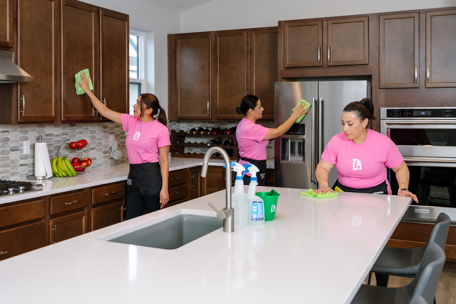 Central Park Cleaning team cleaning a modern kitchen
