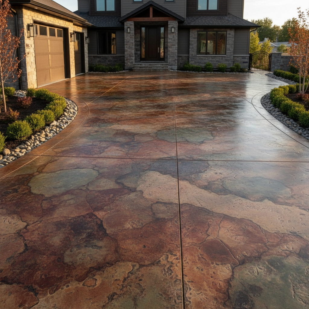 Stained & Acid-Wash Concrete — example project 3 by L.D. Williams Decorative Concrete