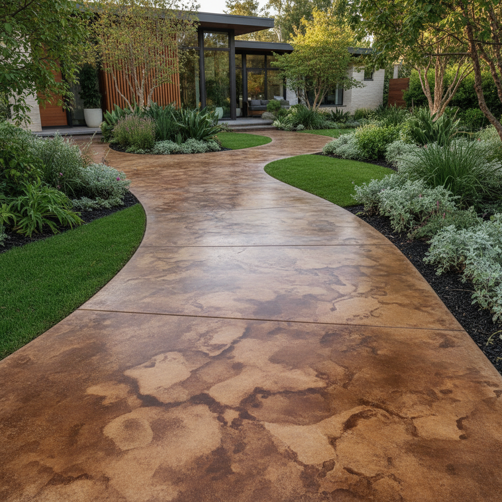 Stained & Acid-Wash Concrete — example project 4 by L.D. Williams Decorative Concrete