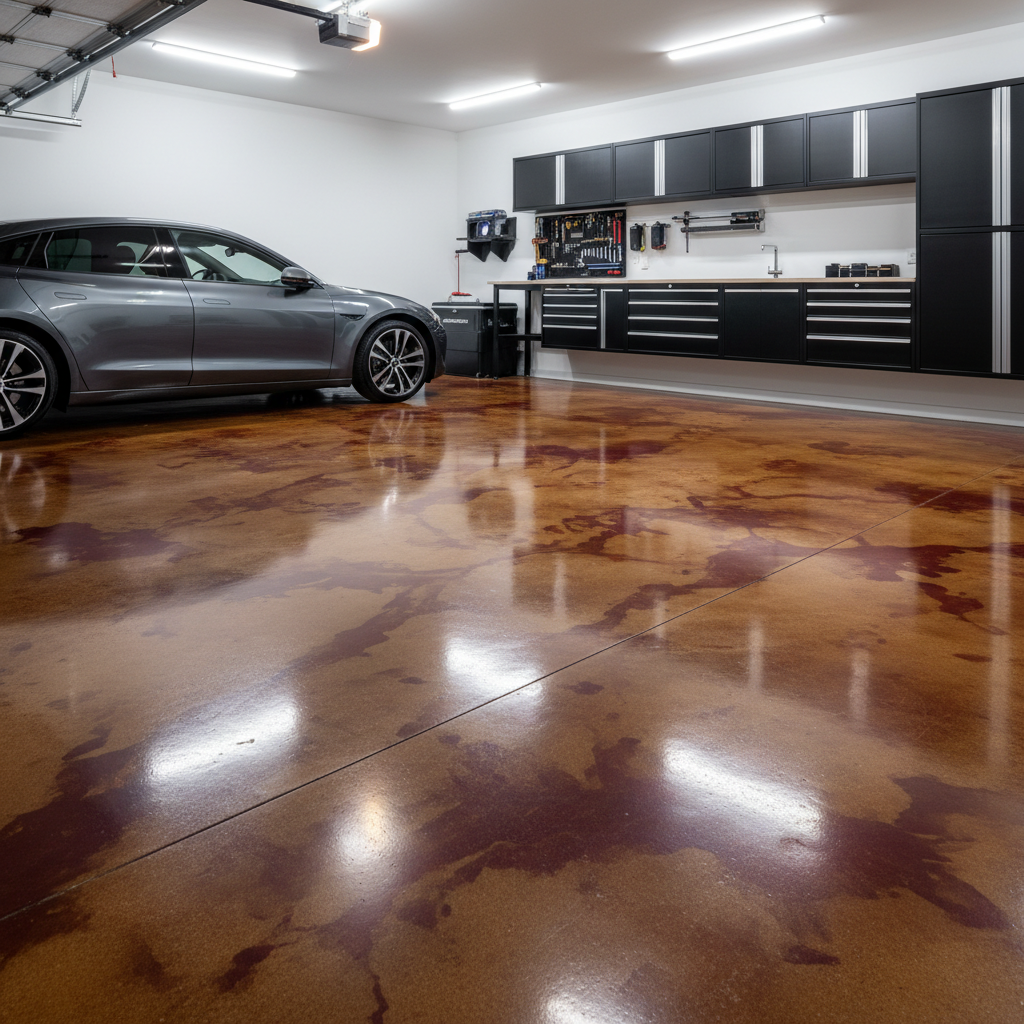Stained & Acid-Wash Concrete — example project 2 by L.D. Williams Decorative Concrete