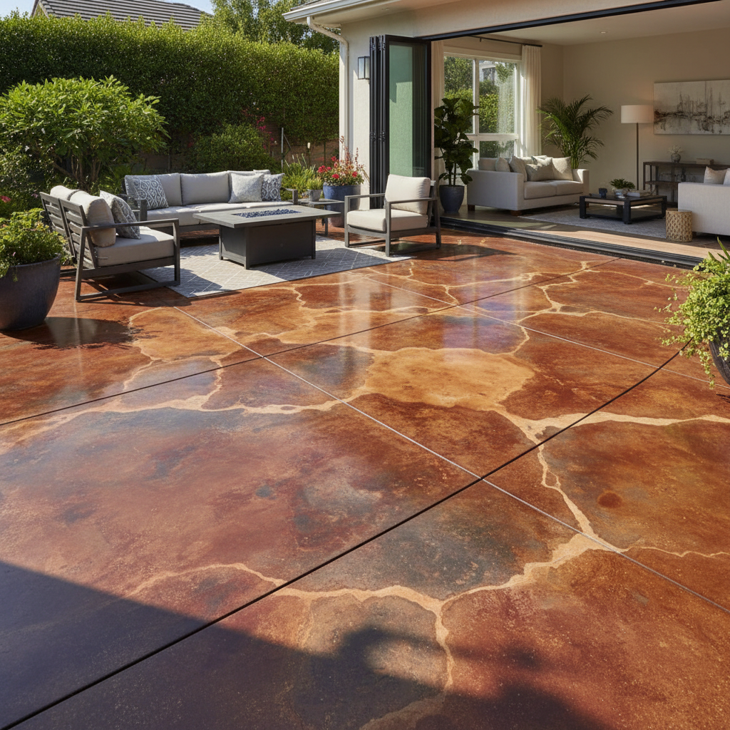 Stained & Acid-Wash Concrete — example project 1 by L.D. Williams Decorative Concrete