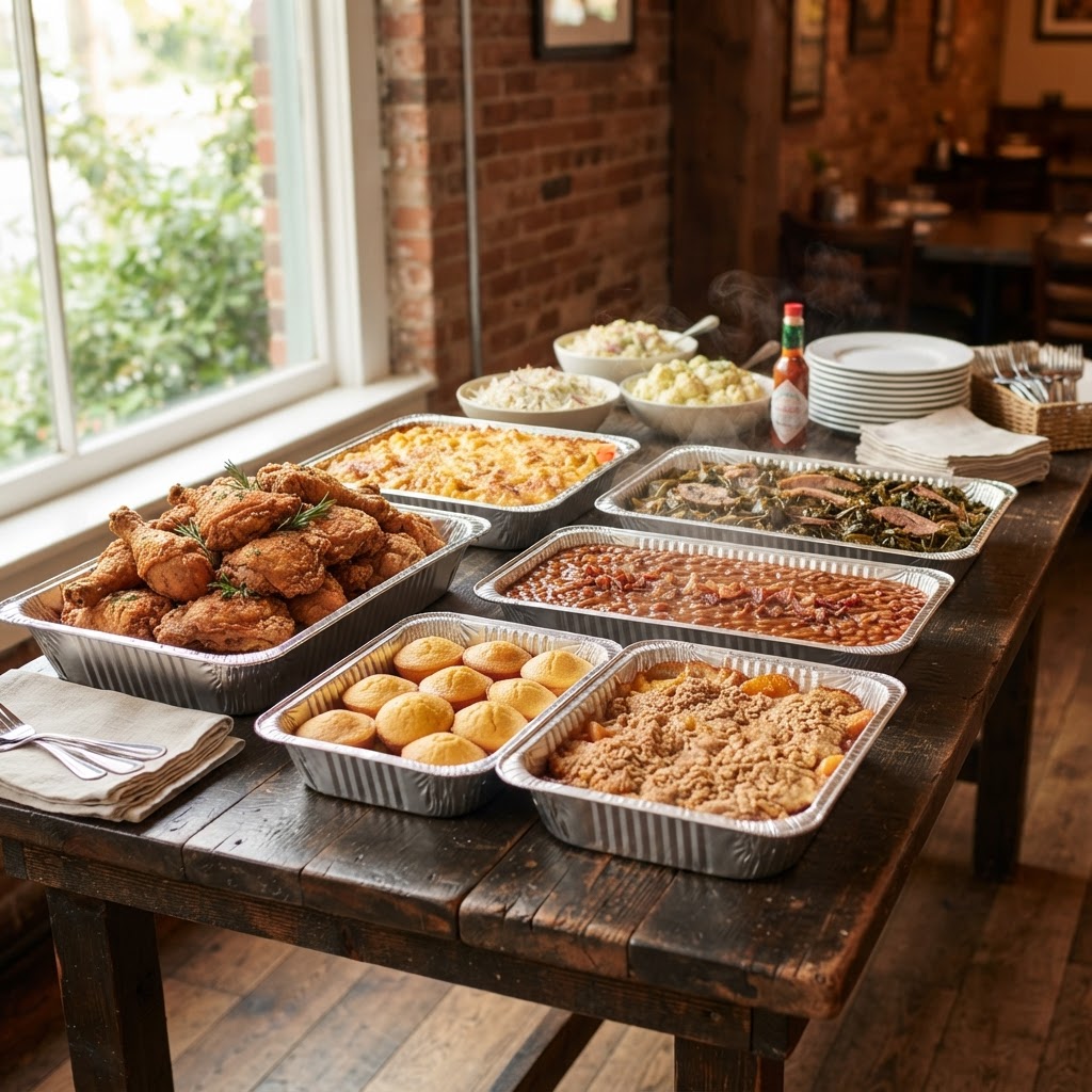 Foodies Soul Food catering spread