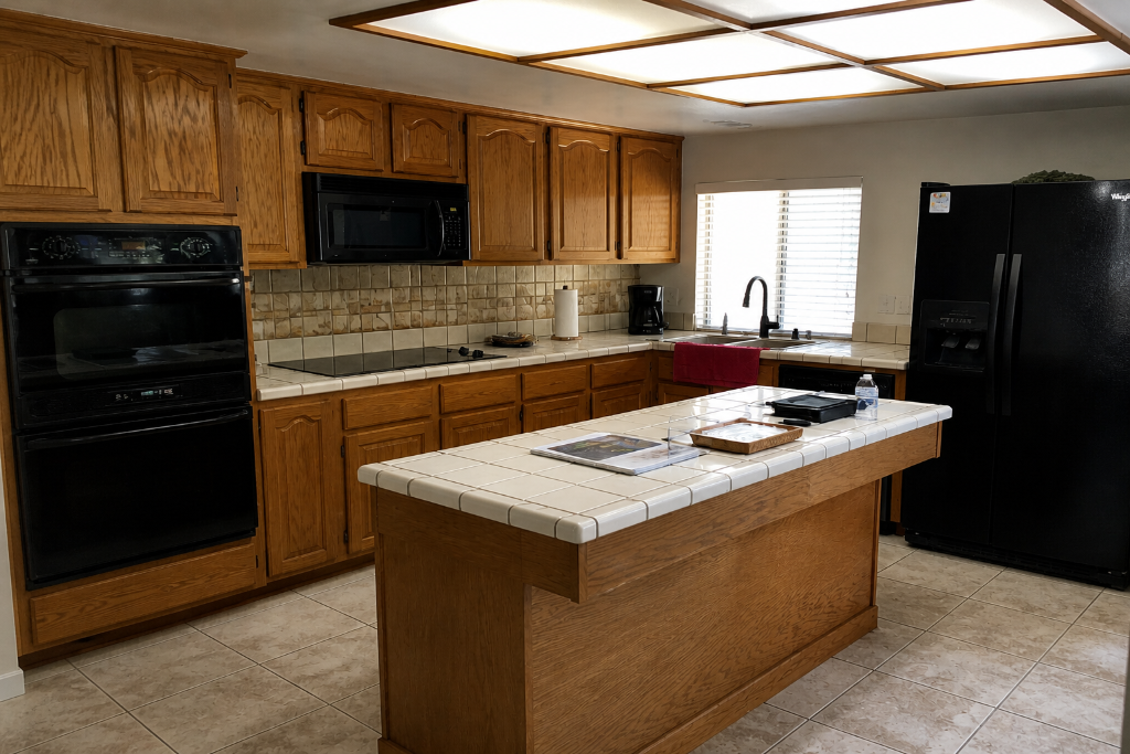 old oak kitchen before remodel Los Angeles