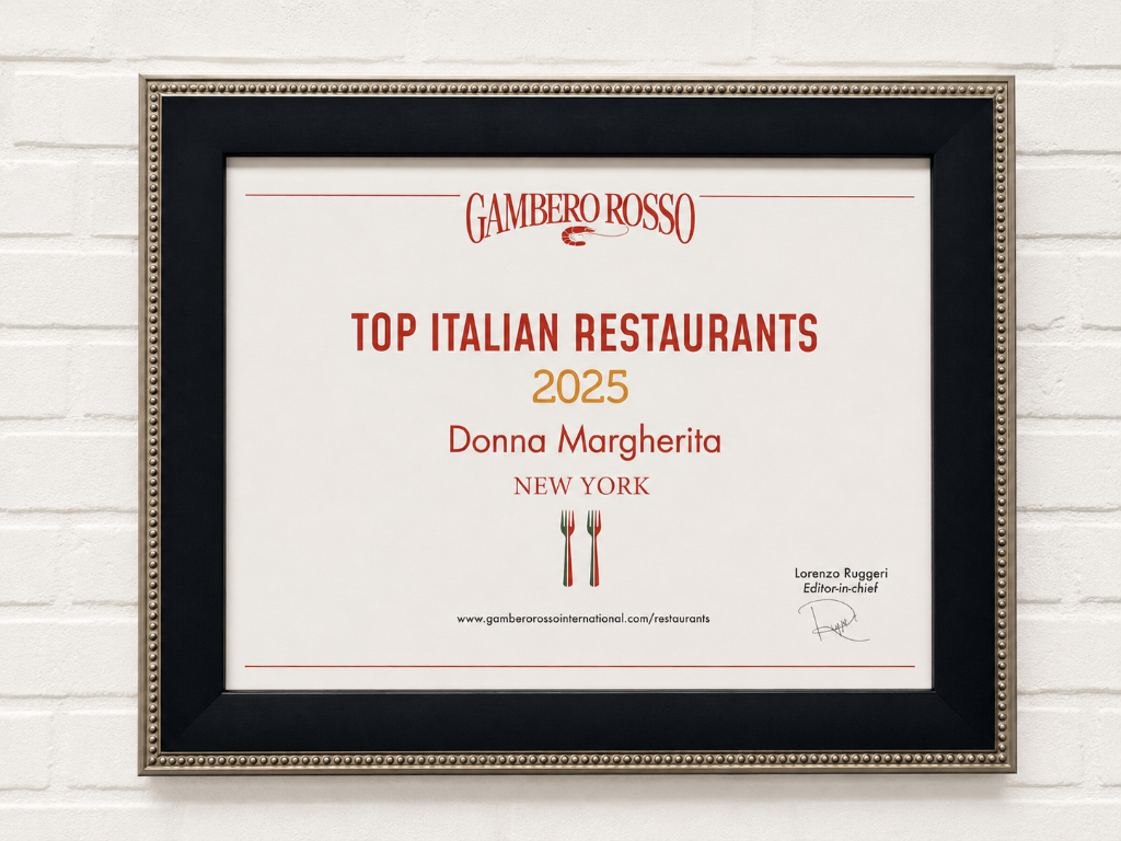 Gambero Rosso Top Italian Restaurants in the World 2025 award badge