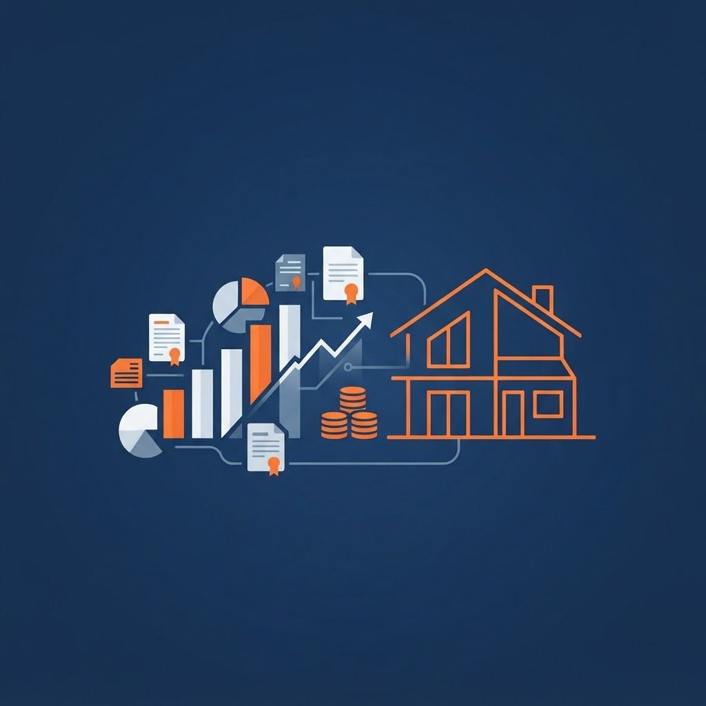 Illustration of investment assets such as savings, brokerage and retirement accounts converting into mortgage qualifying income for a home purchase