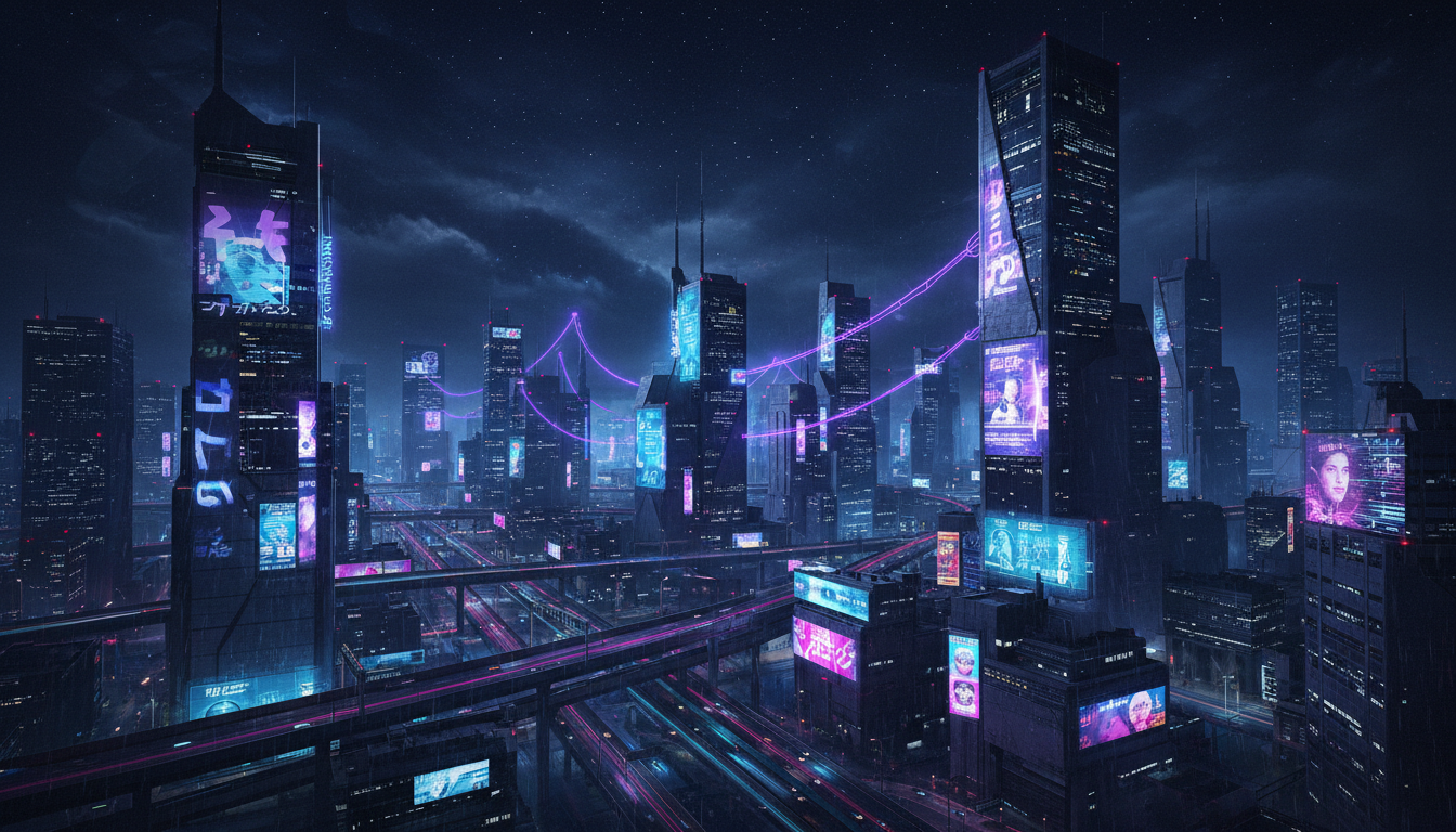 Futuristic AI cityscape