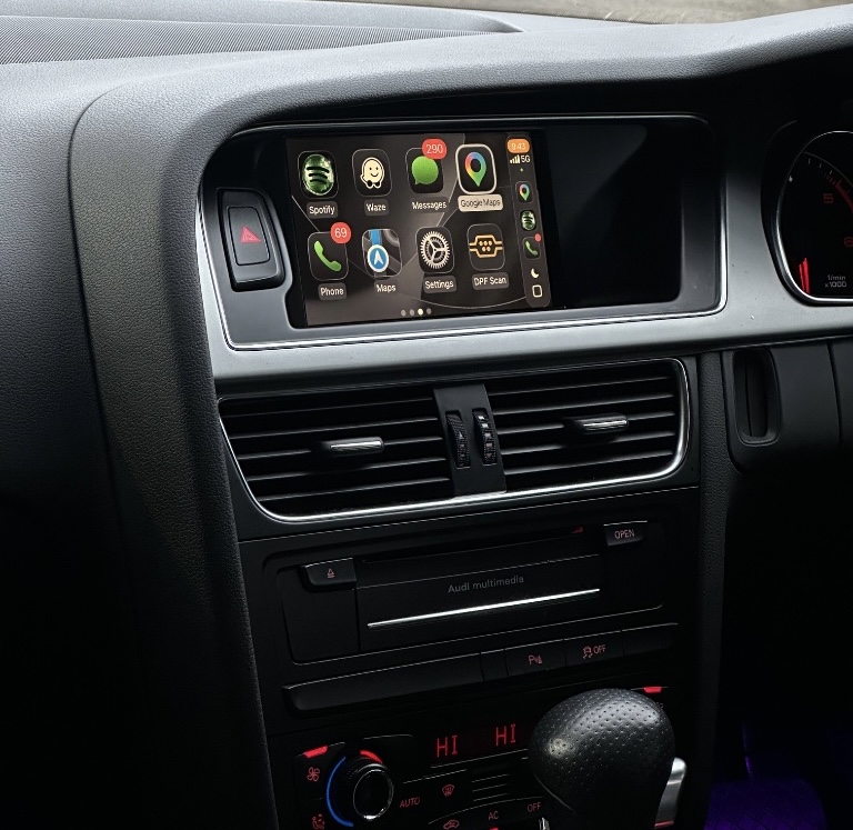Apple CarPlay app grid on the Audi factory MMI screen