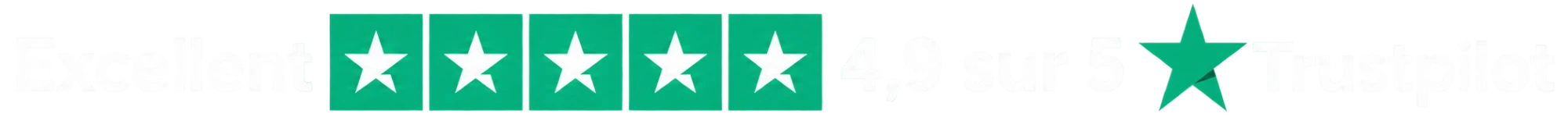 Excellent, 4,9 sur 5 sur Trustpilot