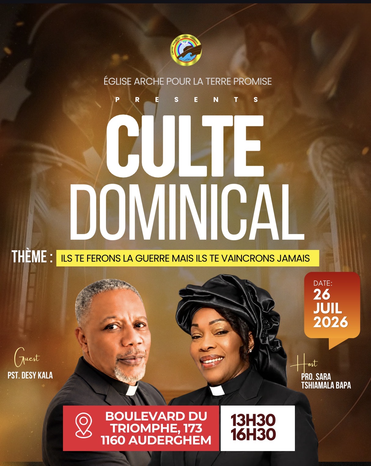 Culte Dominical Église Arche pour la Terre Promise