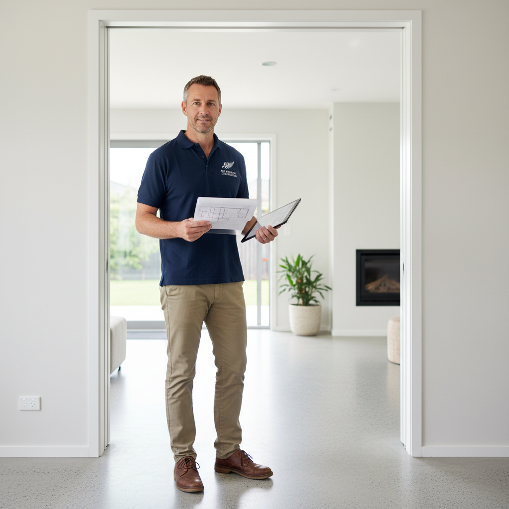 EnviroCheck meth testing assessor conducting a professional meth test surface wipe inspection at a New Zealand property