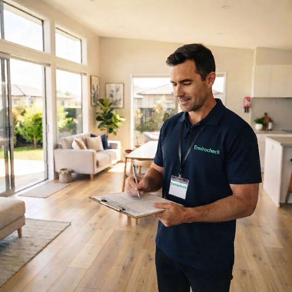 EnviroCheck professional meth testing expert conducting a meth test inspection at a New Zealand residential property