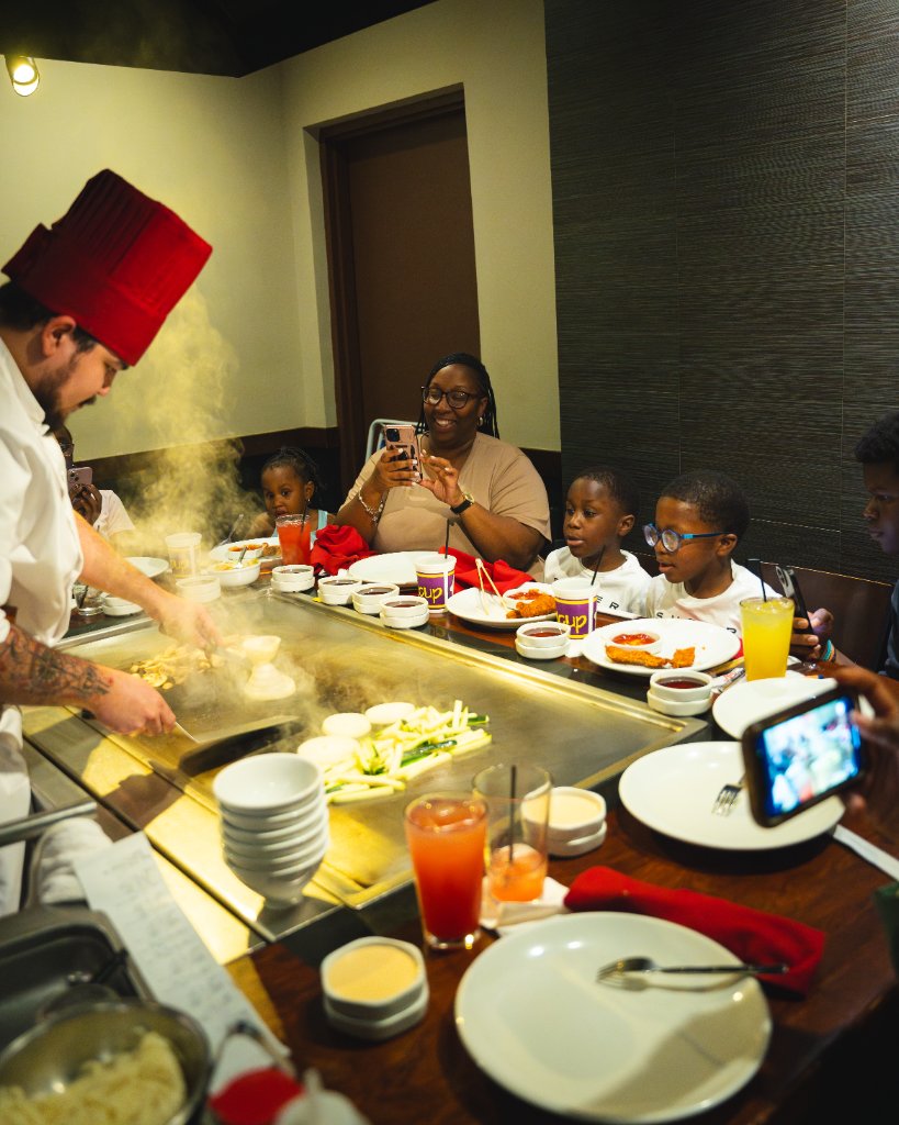 Family enjoying a cooking experience together