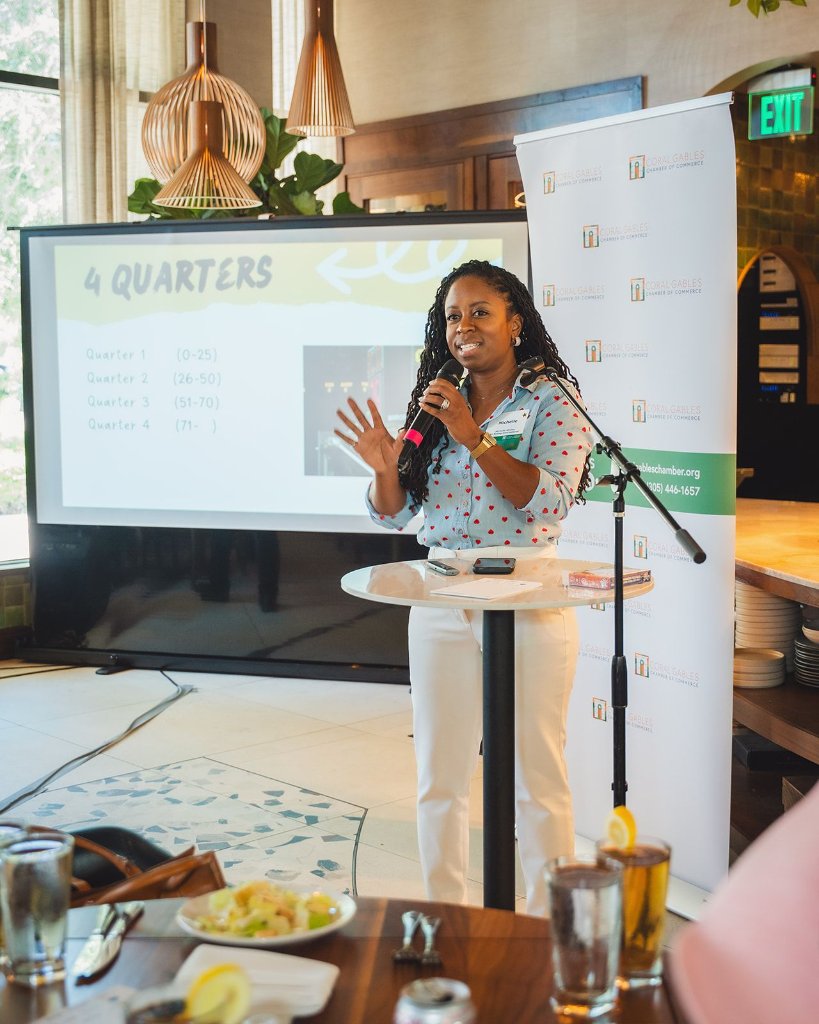 Michelle Shirley presenting at an event