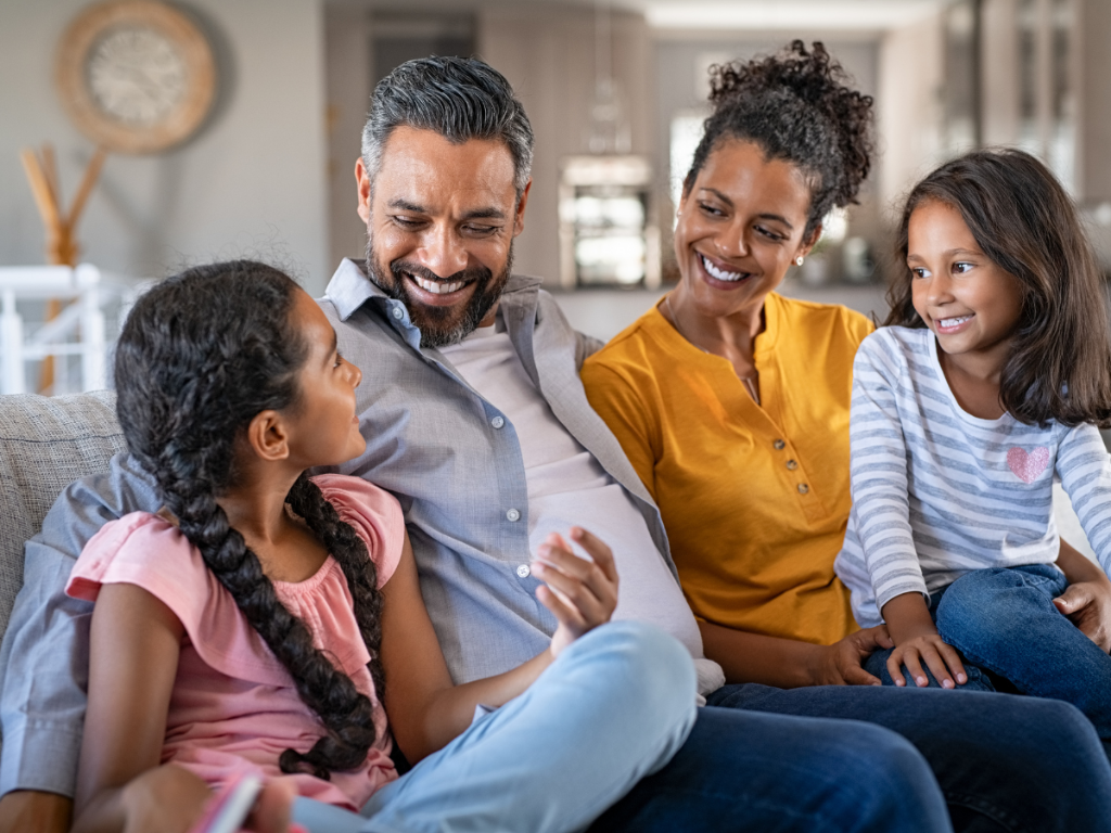 Parent and teen having a positive conversation