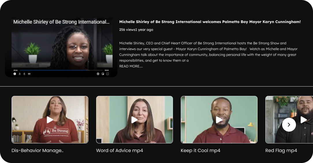 BSI University video lessons, including The Be Strong Show with Michelle Shirley