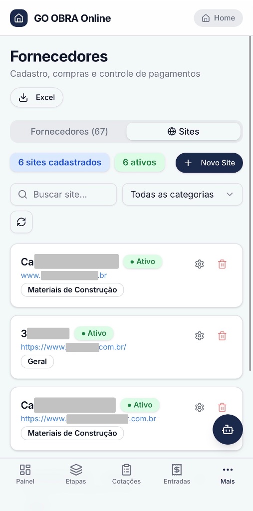 Configurações - tela 1