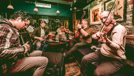 Traditional Session Night — Join us for a traditional Irish session night featuring live fiddle, flute, guitar, and song.
