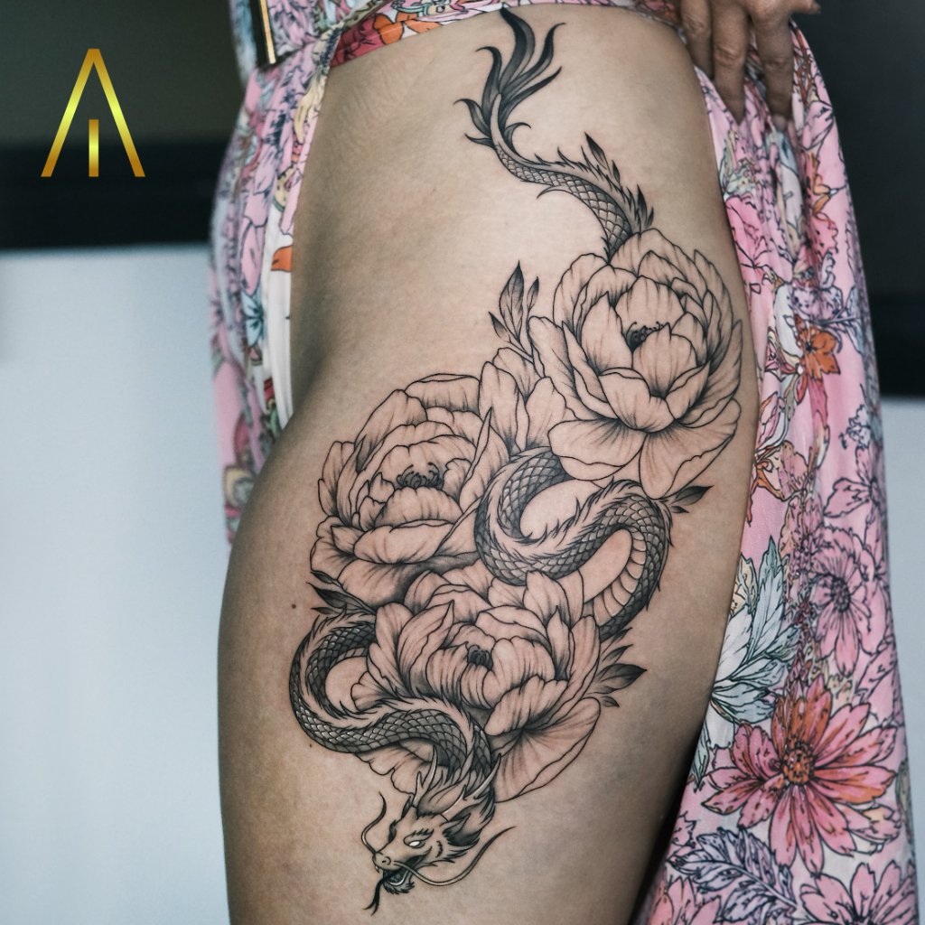 Black and grey tattoo Chiang Mai